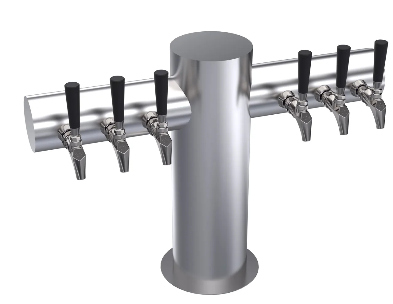 Krowne KMT-6S Max‑T Tap Tower, 27" Flange, Stainless Steel, Glycol‑Cooled, 4‑6 Draft Beer Taps