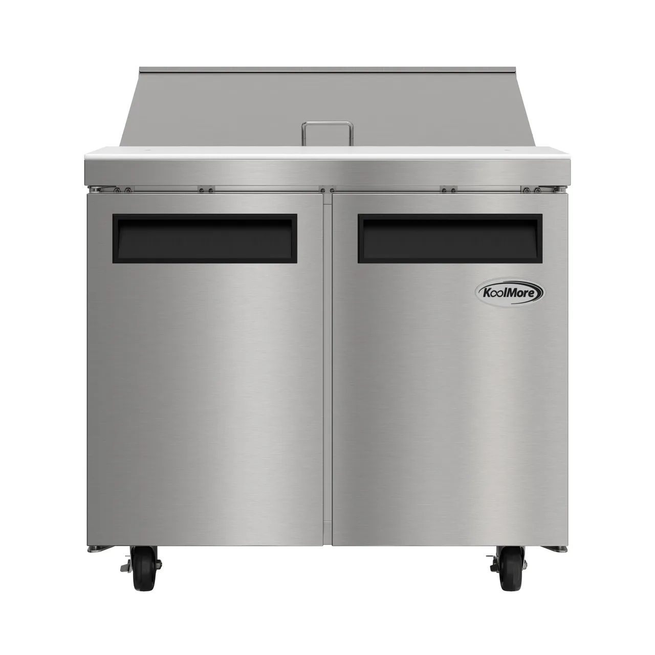 Koolmore KM-PTR36-2D 36" 2-Door Sandwich and Salad Prep Table, 10 Pans
