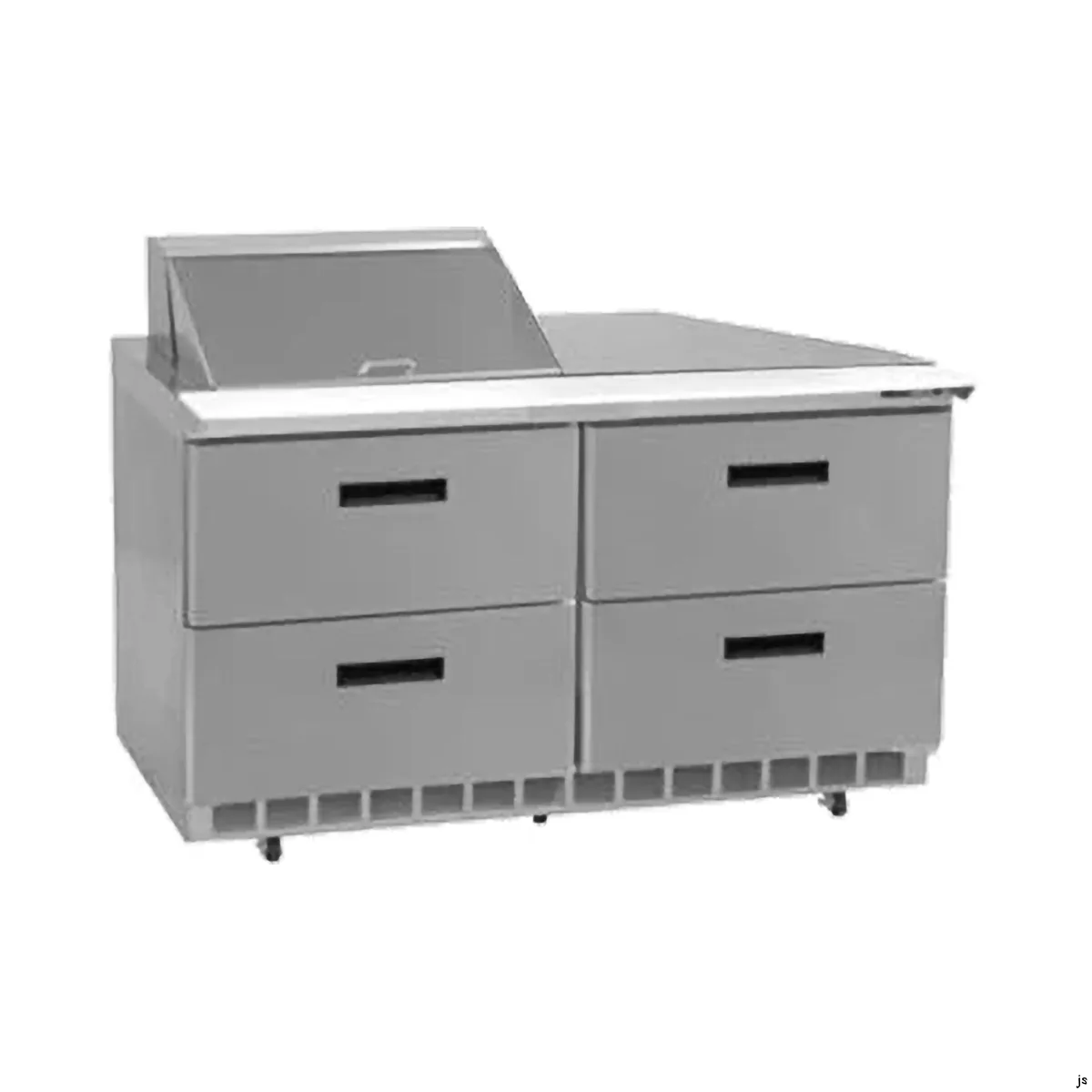 Delfield D4448NP-8 48" 2-Section Sandwich and Salad Prep Table, 4 Drawers, 8 Pans, Stainless Steel