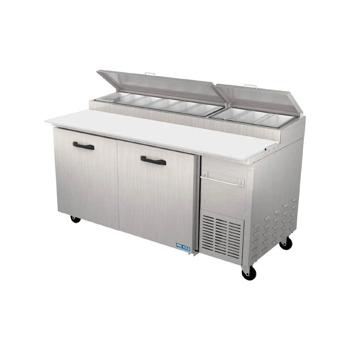 Pro-Kold PPT 67 11 67" 2-Section Refrigerated Pizza Prep Table w/ 2 Doors, 22.5 cu. ft.