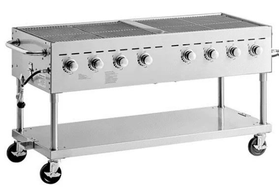Comstock-Castle CS-GBBQ-60 61" Portable Outdoor Grill w/ (8) Burners, 120.000 BTU