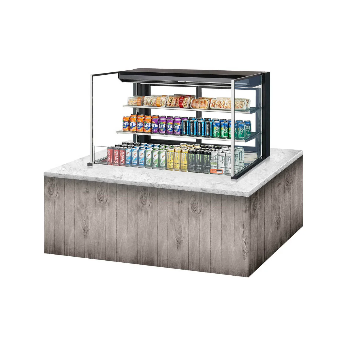 Turbo Air TOM-48L-UFD-W(B)-3SI-N 48" Drop In Open Refrigerated Deli Display Case