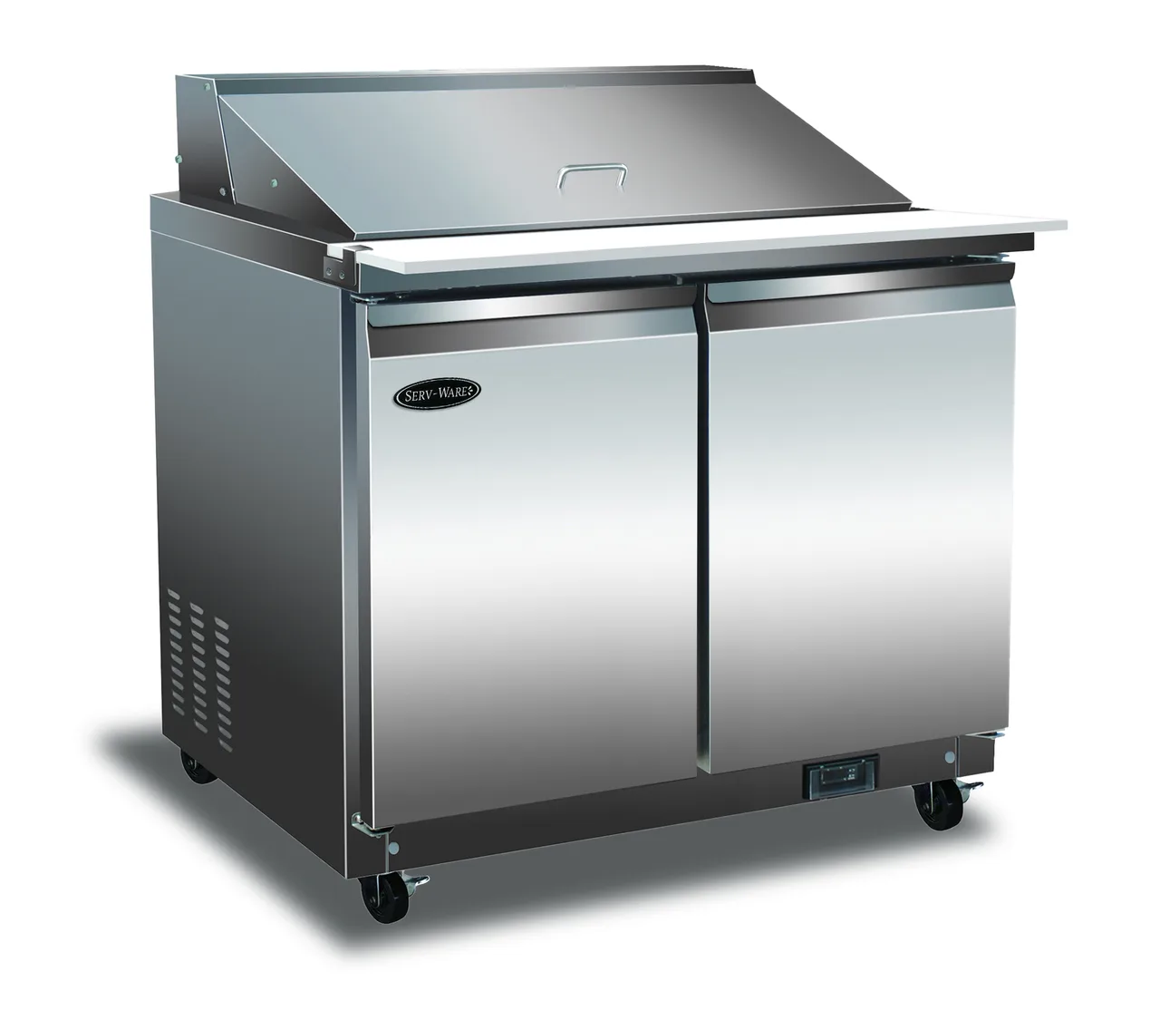 Serv-Ware SP36-15M-HC-T 36" 2-Door Mega Top Sandwich Salad Prep Table, 15 Pans