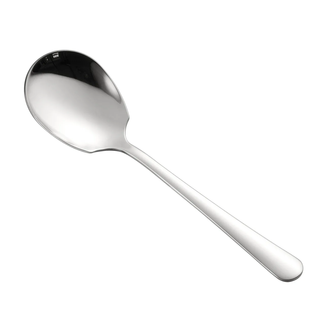 CAC China SSLS-8 Solid Serving Spoon, 8-1/2", Stainless Steel, Mirror Finish - 1 Dozen