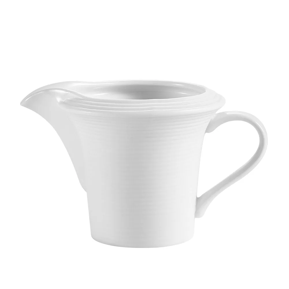 CAC China TST-PC - 4 oz Super White Porcelain Creamer Pitcher, 4½" L x 3" W x 2¾" H, Safe - 1 Dozen