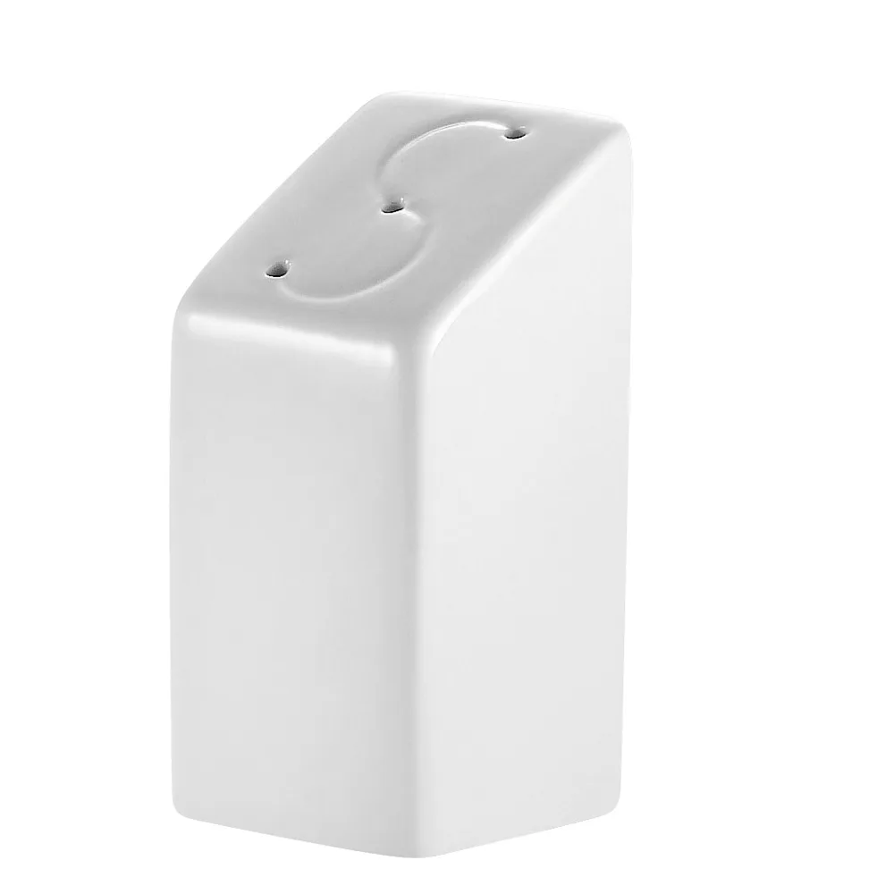 CAC China KSE-SS - Porcelain Salt Pepper Shaker 1.5"x1.5"x3.25" Square Super White - 1 Dozen