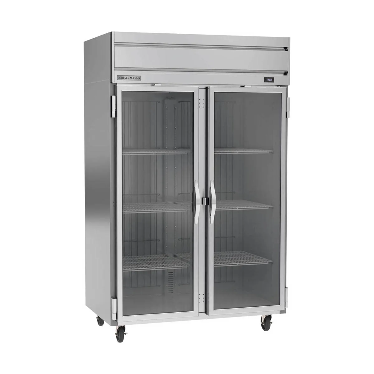 Beverage Air HF2HC-1G 52" 2-Section Reach-In Freezer w/ 2 Glass Doors, Top Mount, 46.29 cu. ft.