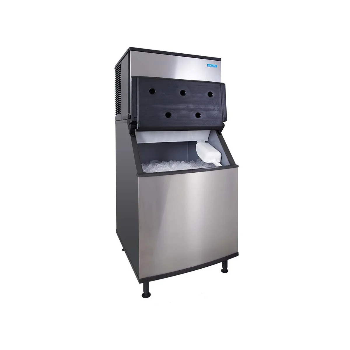 Koolaire KYT0300A/K570 Air Cooled Half Cube 330 lb Ice Machine with Bin, 532 lb Storage