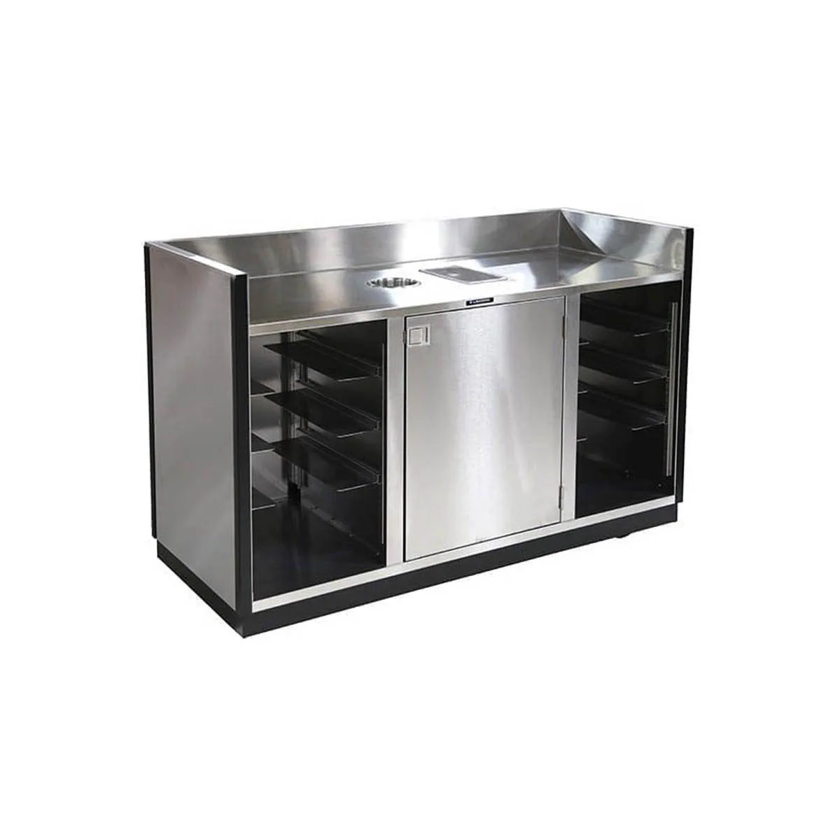 Lakeside 4615 Stainless Steel Mobile Bussing / Waitress Station - 70"W x 28"D x 46-1/4"H