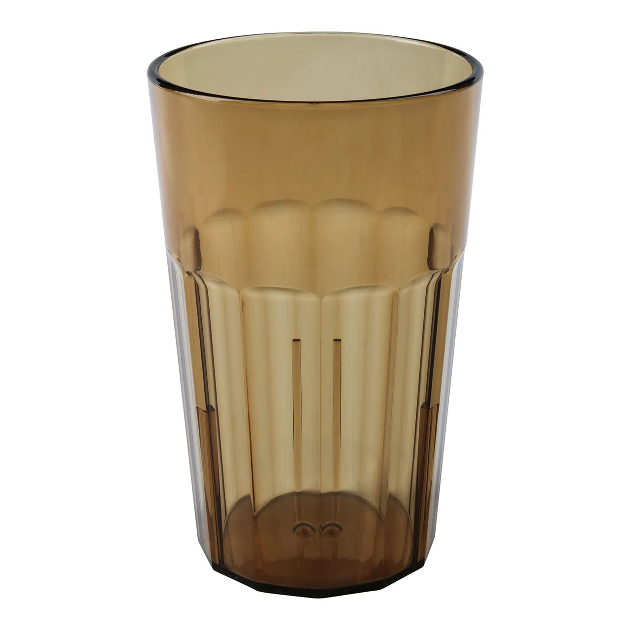 Cambro NT14153 - 14 oz Amber Fluted SAN Tumbler, 3‑1/8" Top Dia, Dishwasher Safe, Made in USA