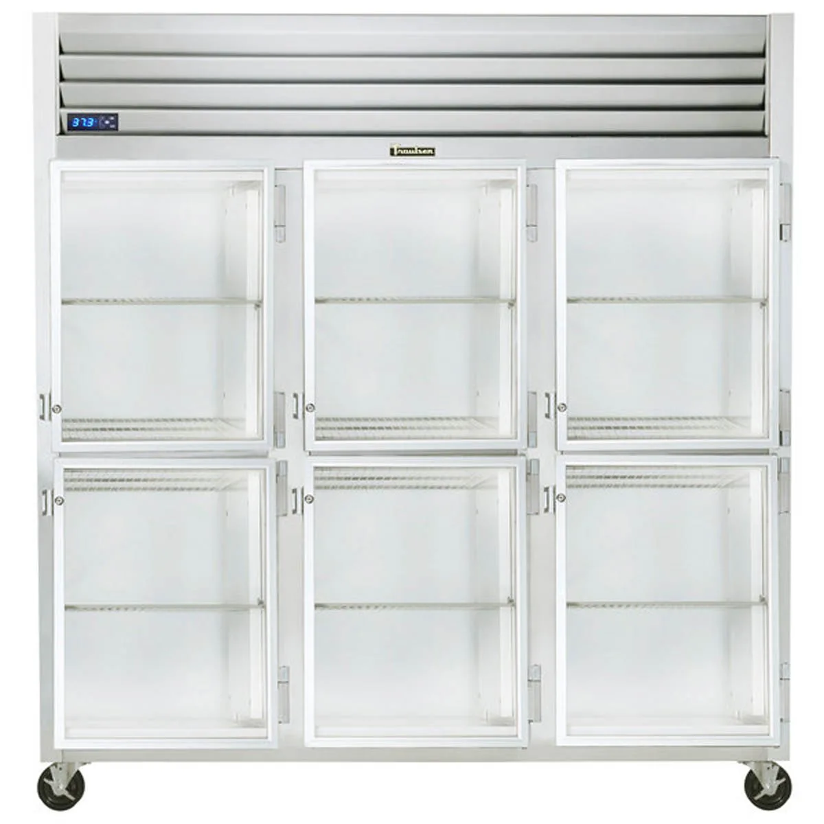 Traulsen G32002-032 76" 3-Section Reach-In Refrigerator w/ 6 Glass Half-Doors (hinged right/right/right), 70 cu. ft.