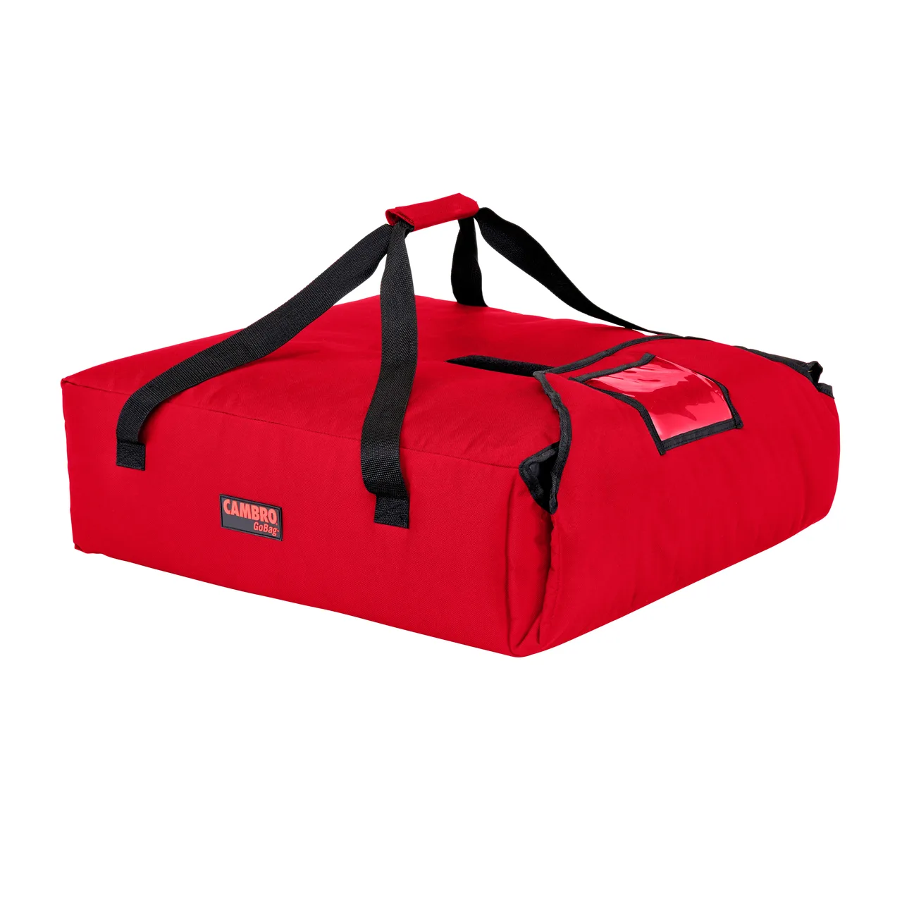 Cambro GBP220521 GoBag Pizza Delivery Bag, 20-3/4" x 21-3/4" x 6-1/2", Red Nylon Exterior, High Density Insulation, (2) 20" or (3) 18" Pizza Capacity