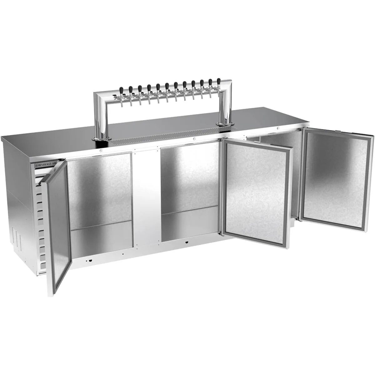 Beverage Air DD94HC-1-S-12T 95" Draft Beer Cooler w/ 5 Kegs, 37.82 cu. ft., 12 Taps