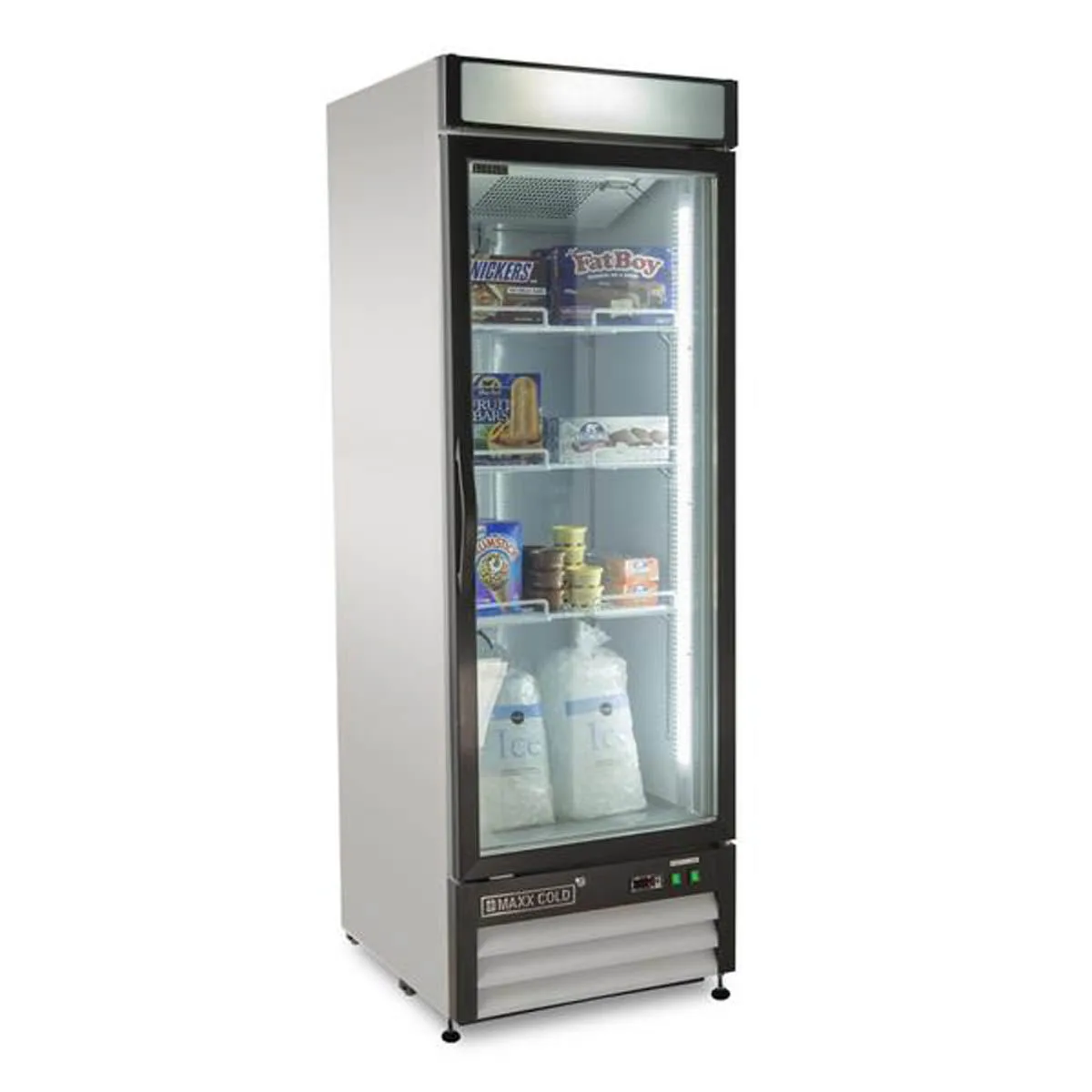 Maxx Cold MXM1-23FHC 27" 1 Glass Door Freezer Merchandiser in White, 23 cu.ft.