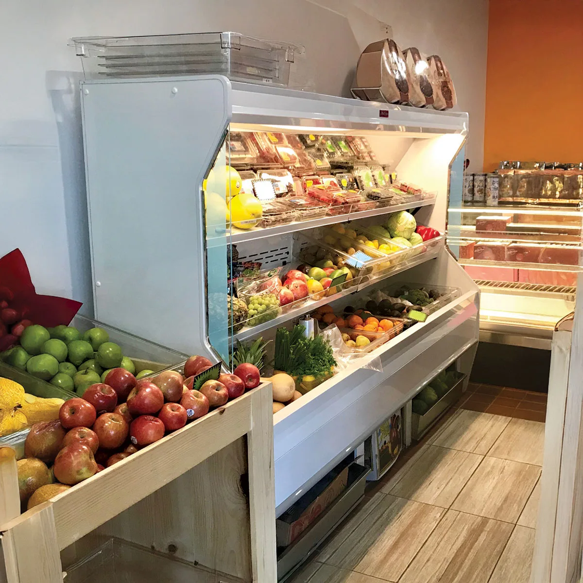 Howard-McCray SC-P32E-8S-LED 98" Refrigerated Produce Display Case, White