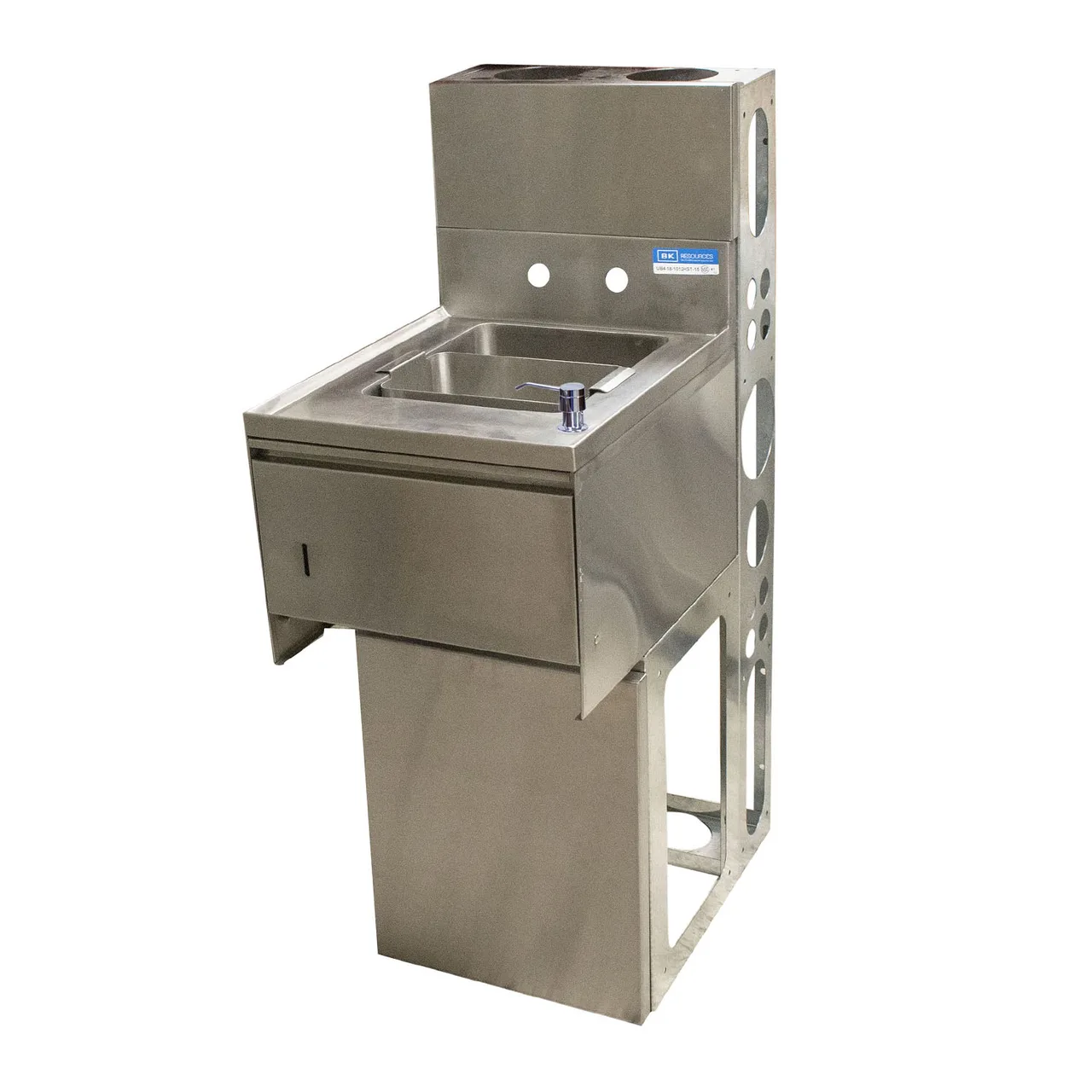 BK Resources UBDW-18-1012HST-12PG Underbar Sink Units, 1 Compartment with Soap & Towel Dispenser