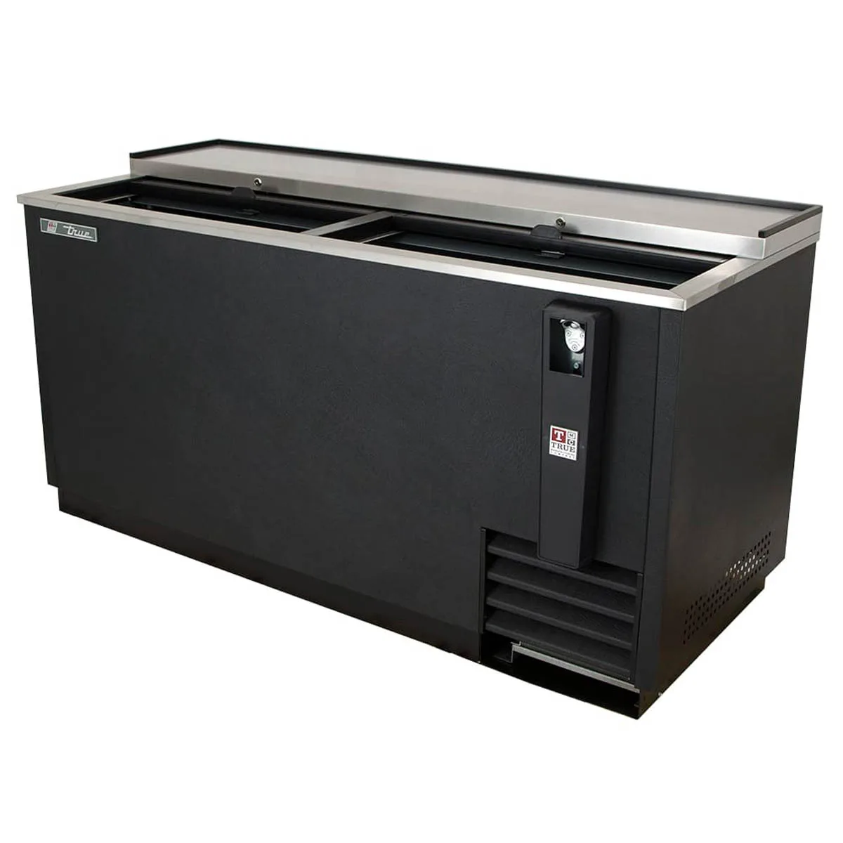 True TD-65-24-HC 64" Solid Slide Lid Deep Well Horizontal Bottle Cooler with Hydrocarbon