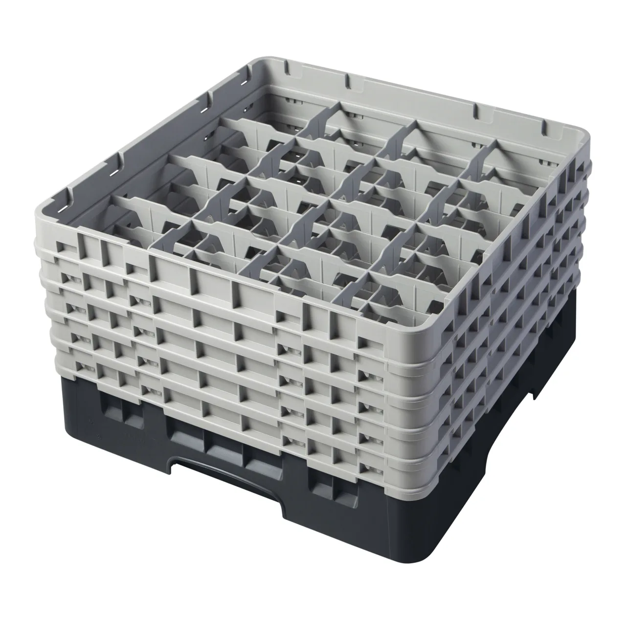 Cambro 16S958110 Camrack Glass Rack, Black, Full Size, 19-3/4 x 19-3/4, 16 Compartments