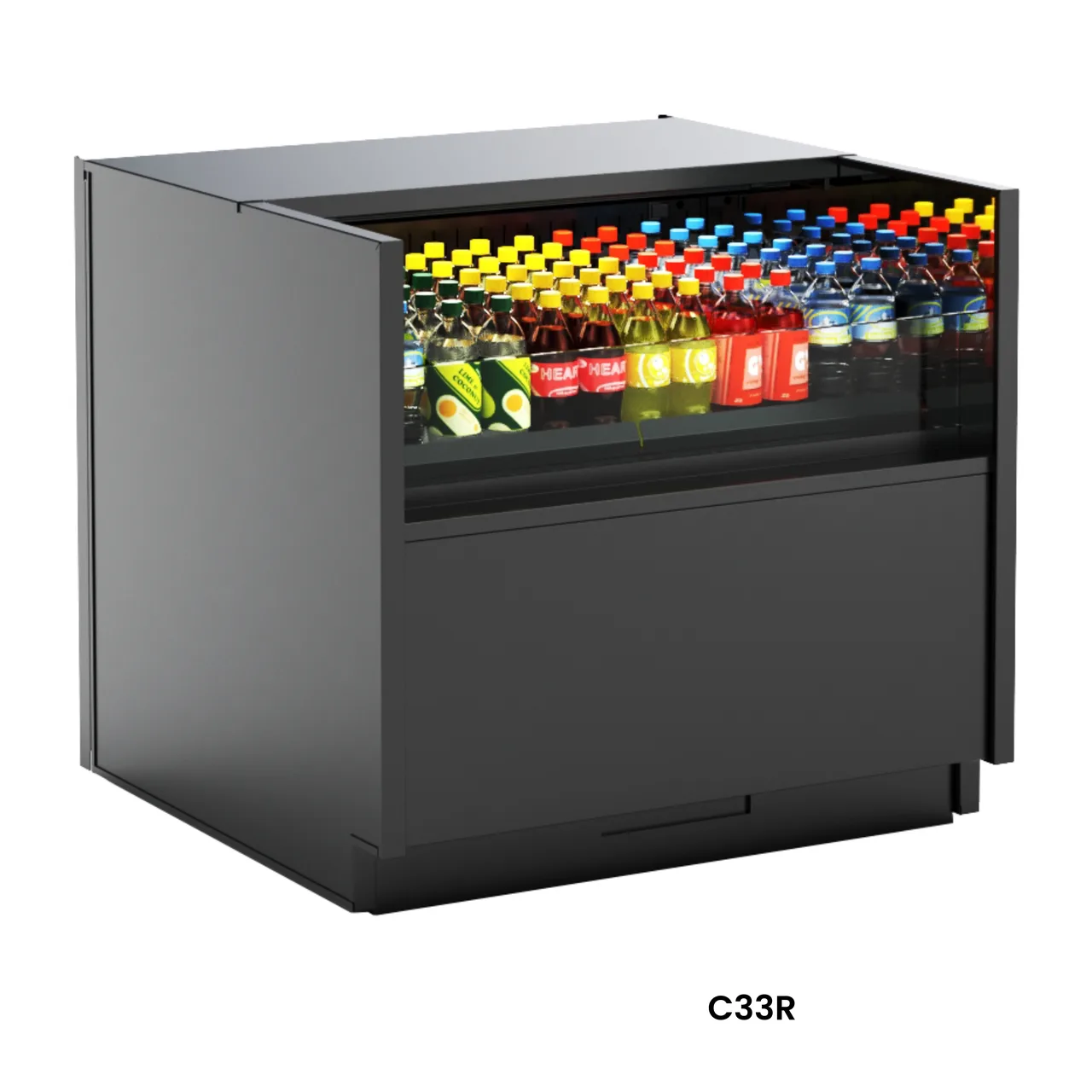 Structural Concepts C63R-CH 71" Self-Serve Refrigerated Counter Height Display Case in Black