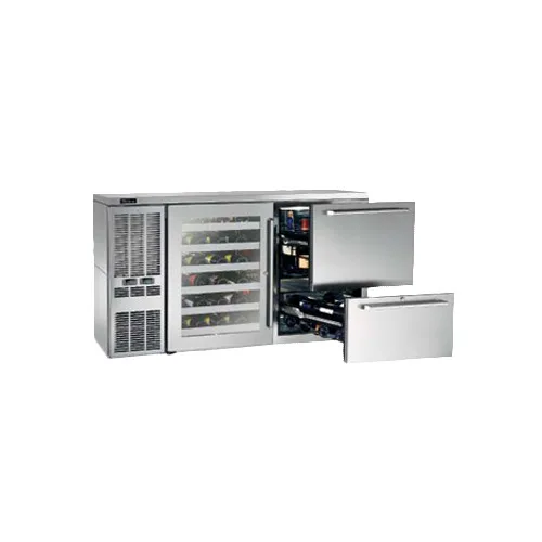 Perlick DZS60 Refrigerated Back Bar Cabinet w/ 15 Cu Ft, 2 Solid Doors, Digital Thermostat