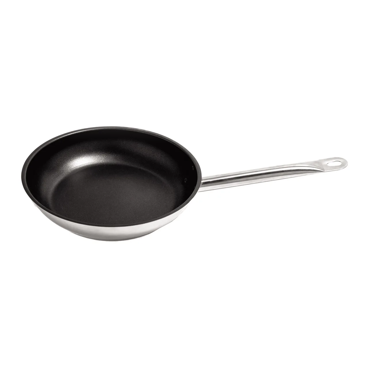 CAC China S2FP-11N Fry Pan, 11" x 2", Riveted Handle, Coated, Induction Ready, Stainless Steel