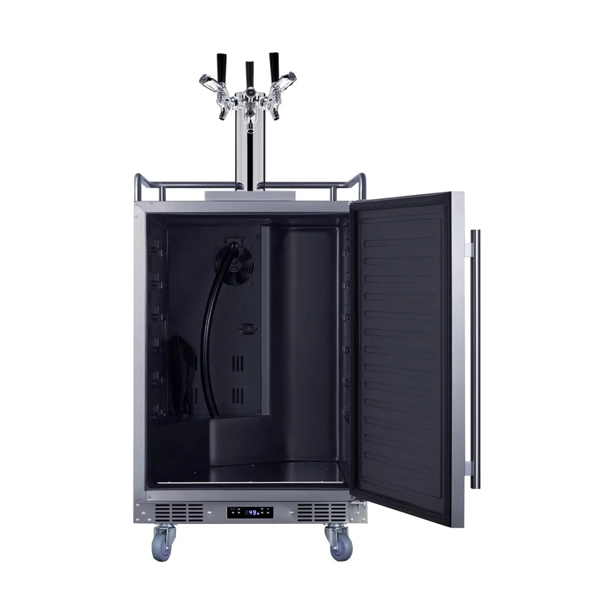 Summit BC74OSCOMTRIPLE 24" Stainless Keg Cooler, 5.6 Cu Ft, 3-Tap 1/6-Barrel Beer, Front Door