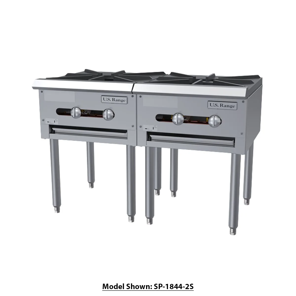 Garland US Range SP-1844-2 18" Gas Stock Pot Range w/ (2) Three Ring Burners, Manual Controls, 90.000 BTU