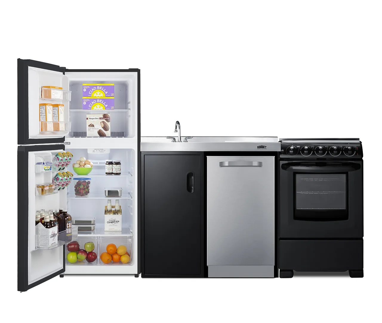 Summit ACK80HT All-In-One Combination Kitchenette, 80" Wide