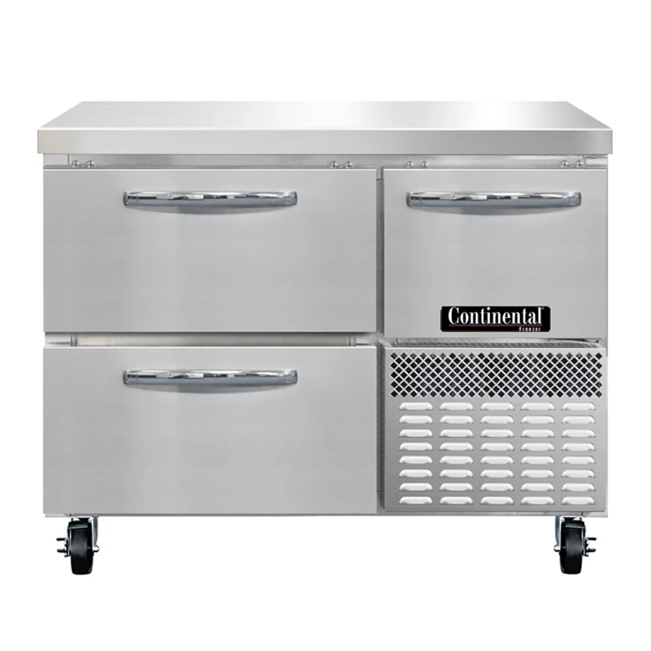 Continental Refrigerator FA43SN-D 43" 2-Section Worktop Freezer w/ 2 Drawers & 1 Half Door