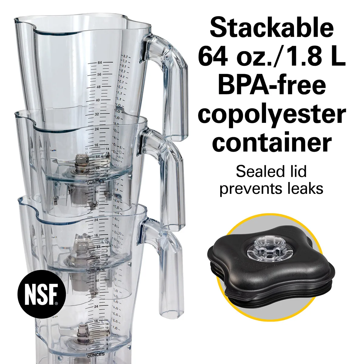 Hamilton Beach HBH650R-CE Tempest Blender, 64 Oz. Capacity, Variable Speed