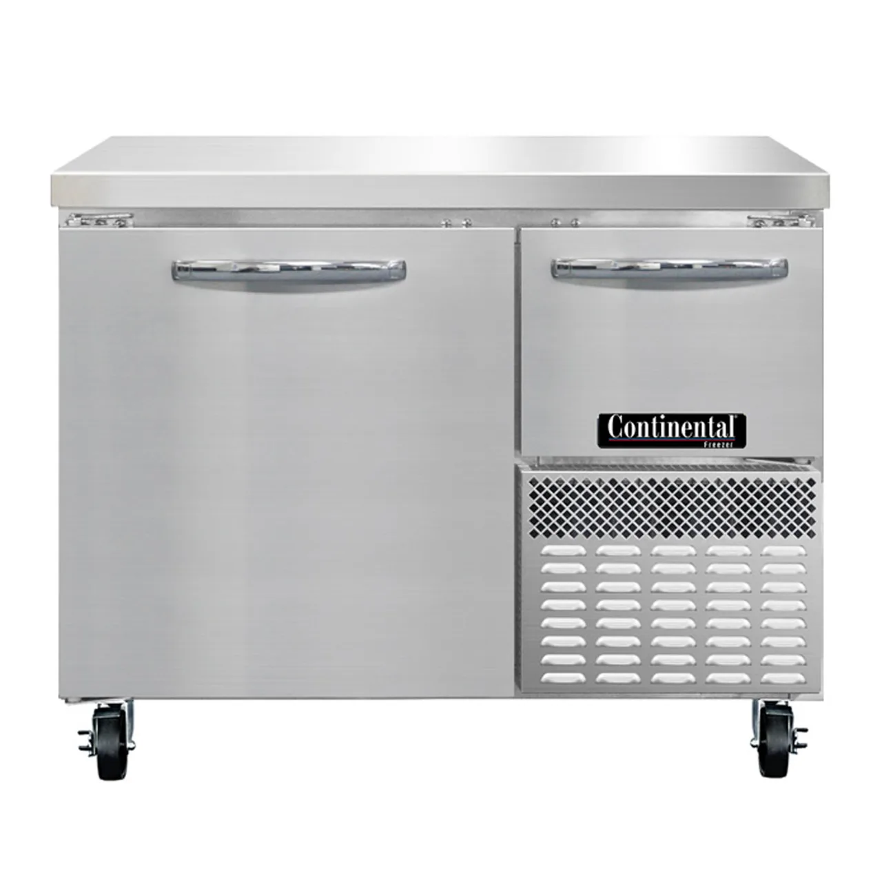 Continental Refrigerator FA43SN 43" 1-Section Worktop Freezer w/ 1 Full & 1 Half Door