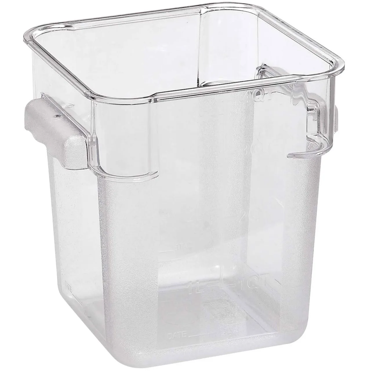 Omcan USA 80180 Storage Container – 18 Qt Square Polycarbonate Clear, No Lid, 13‑18 Qt