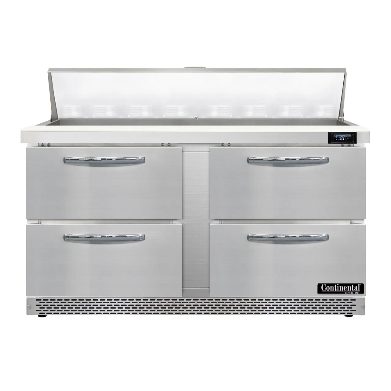 Continental Refrigerator D60N16-FB-D 60" Sandwich / Salad Prep Table w/ 4 Drawers, 16 Pans