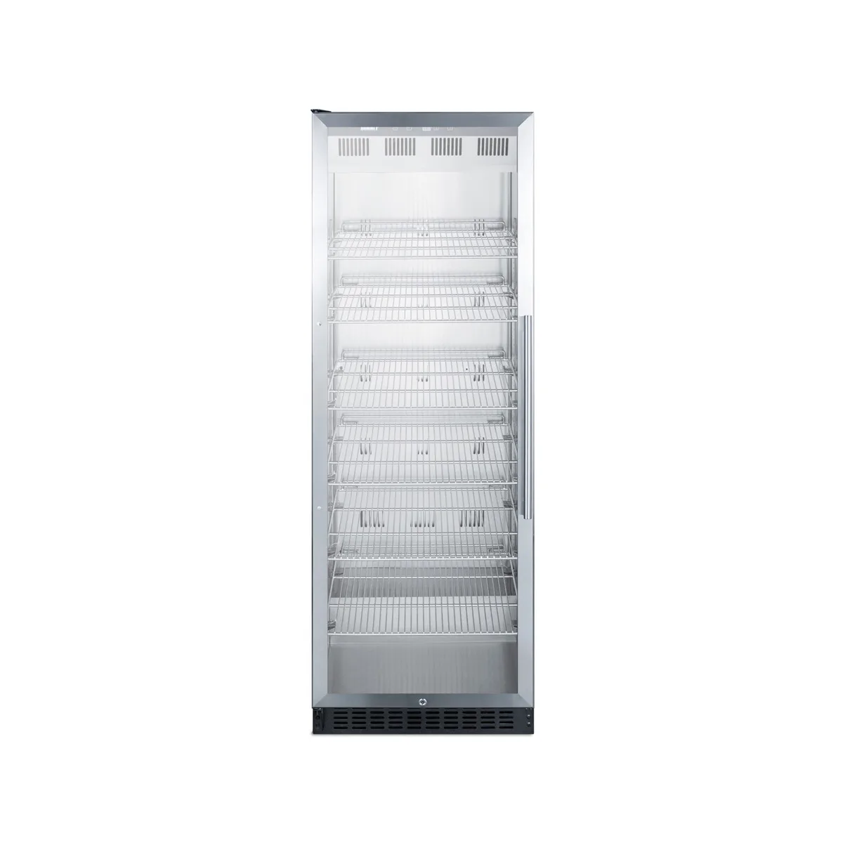 Summit SCR1401LH 24"Beverage Center w/ Left Hinged Glass Door, Black Exterior, 12.6 cu.ft