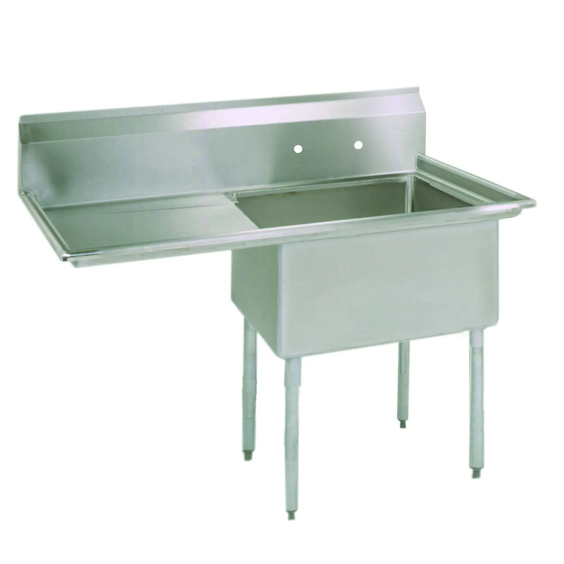 BK Resources ES-1-18-12-18L 38" One Compartment Sink, 18"W x 18"L Bowl With Left-Hand Drainboards