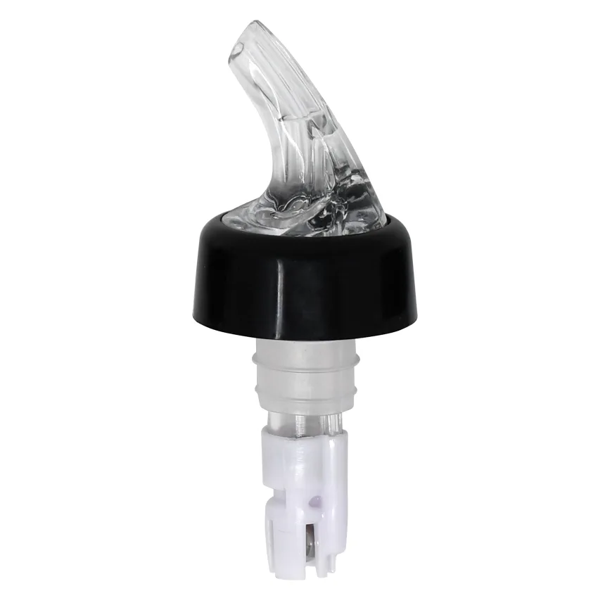 Omcan USA 80885 2 Oz Plastic Liquor Pourer With Collar, Clear Spout And White Tail, 12/Pack