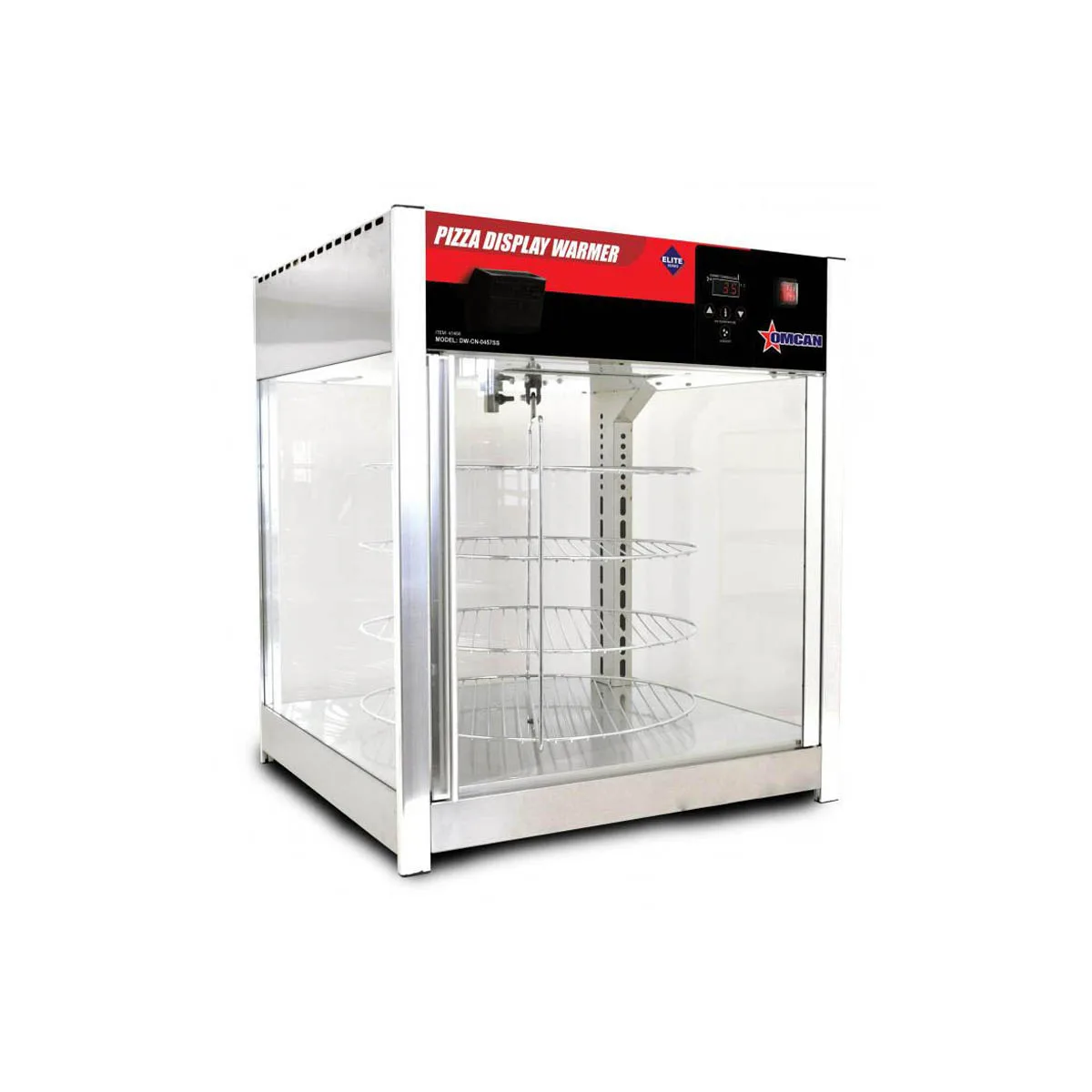 Omcan USA 41468 (DW-CN-0457-SS) 24" Pizza Display Warmer, Self-Service – 110 V, 1500 W