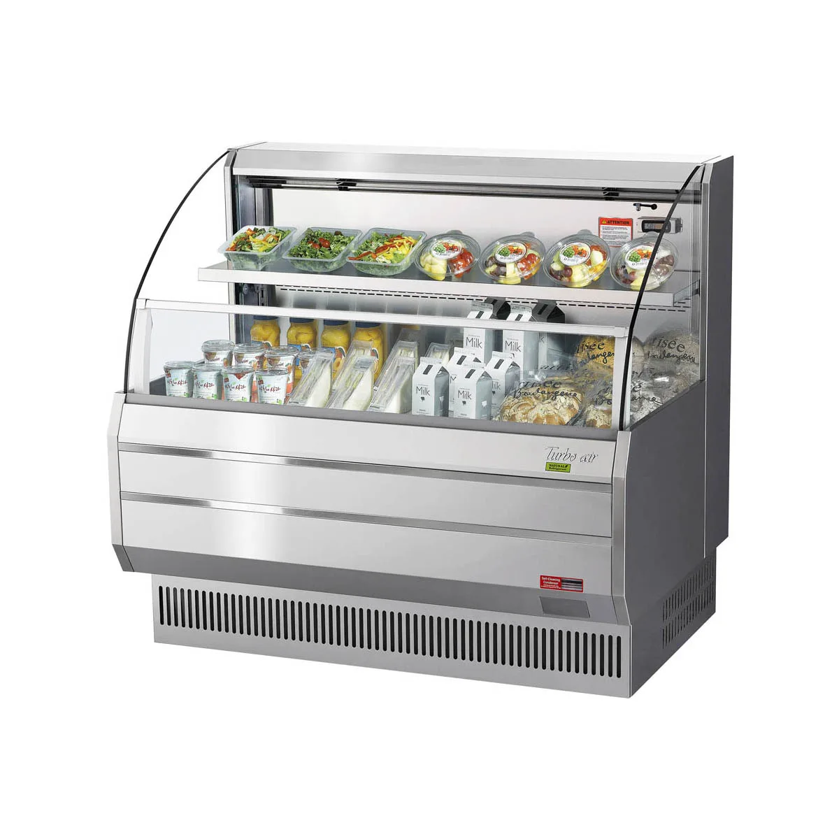 Turbo Air TOM-50LS-N 50" Horizontal Open Air Merchandiser, Stainless Steel, Self-Contained, 1 Shelf