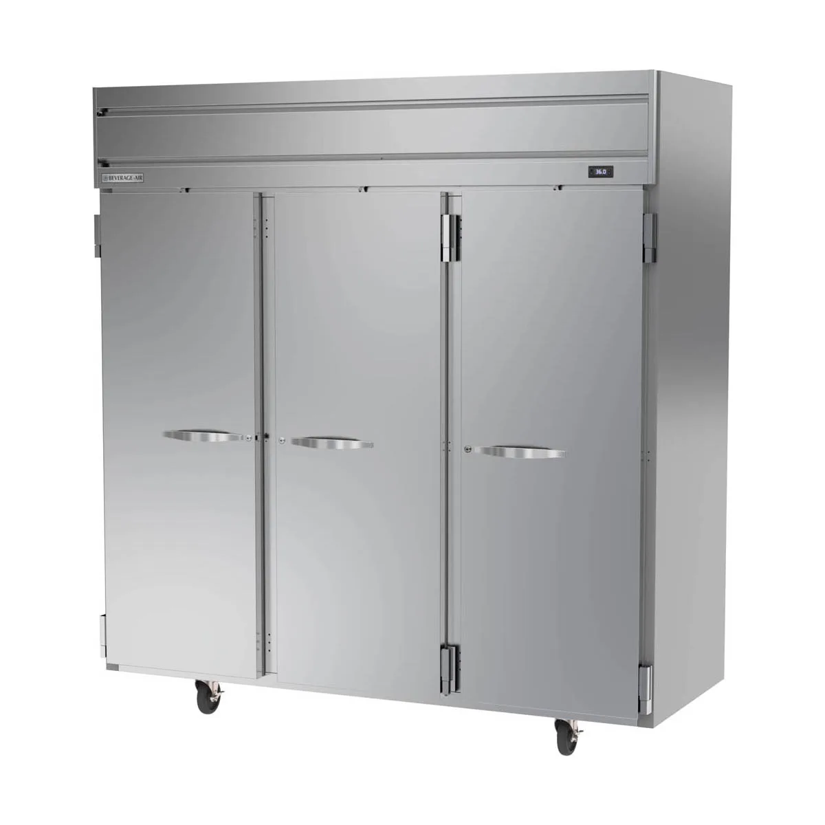 Beverage Air HR3HC-1S 78" 3-Section Reach-In Refrigerator w/ 3 Solid Full Doors, Top Mounted, 1/3 hp, 71.5 cu. ft.