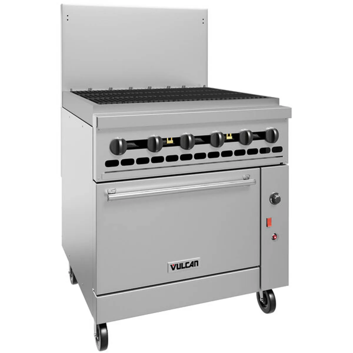 Vulcan 36C-36CBN 36" Natural Gas Restaurant Range w/ 36" Full Charbroiler, (1) Convection Oven, 131.000 BTU