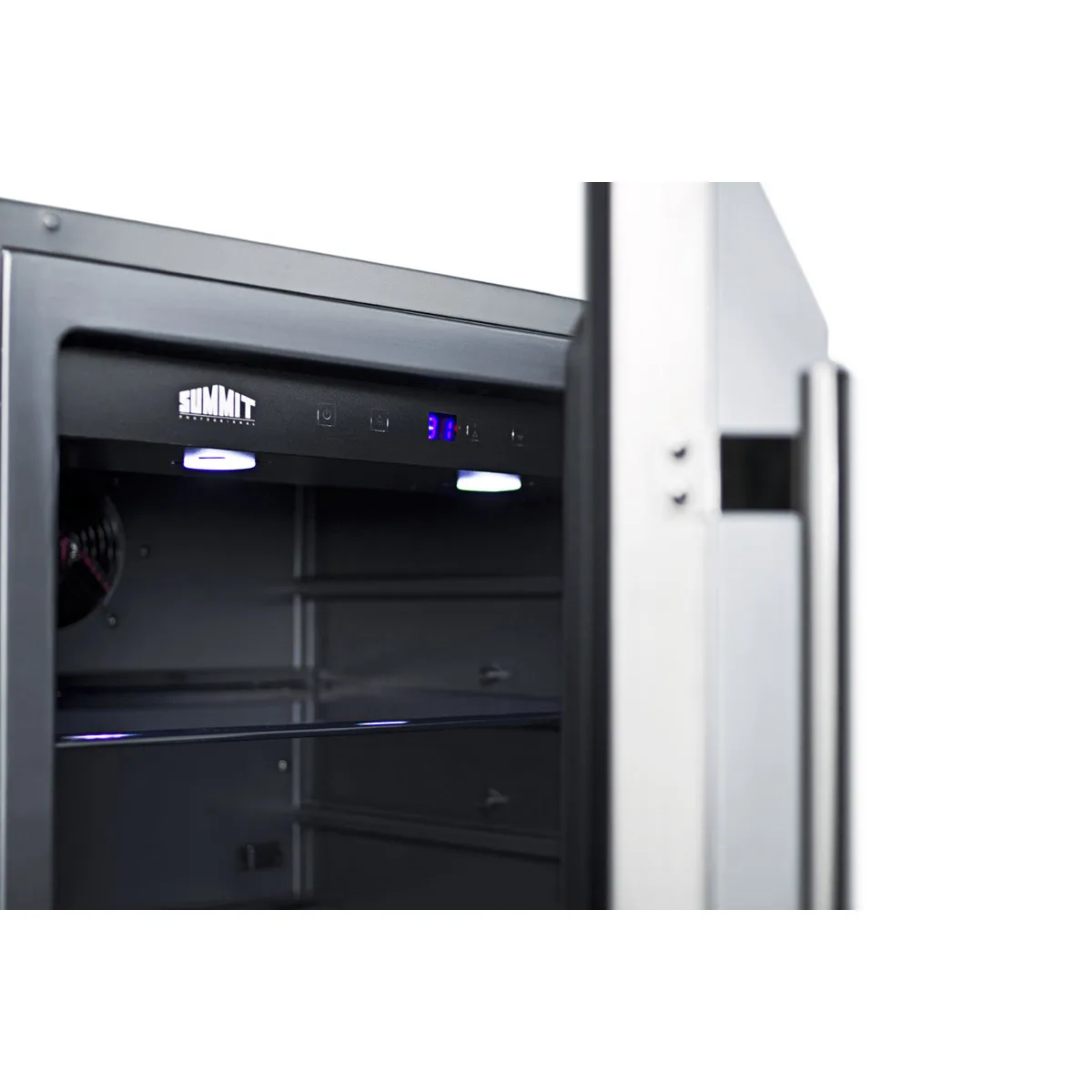 Summit SPR627OS 24" Built-in Stainless Steel Door Outdoor Refrigerator in Black, 4.6 cu. ft.