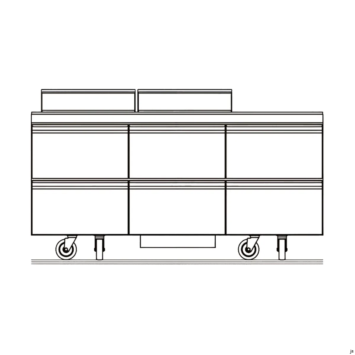 Delfield D4472NP-12 72" 3-Section Sandwich and Salad Prep Table, 6-Drawers, 12 Pans, 24.8 cu. ft.