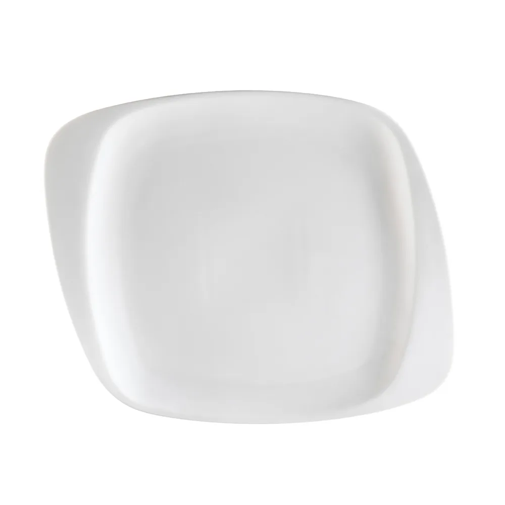 CACChina WH-7 White Pearl Square Plate 7-3/4"L x 6-3/4"W x 1/2"H Porcelain Dishwasher Safe - Dozen