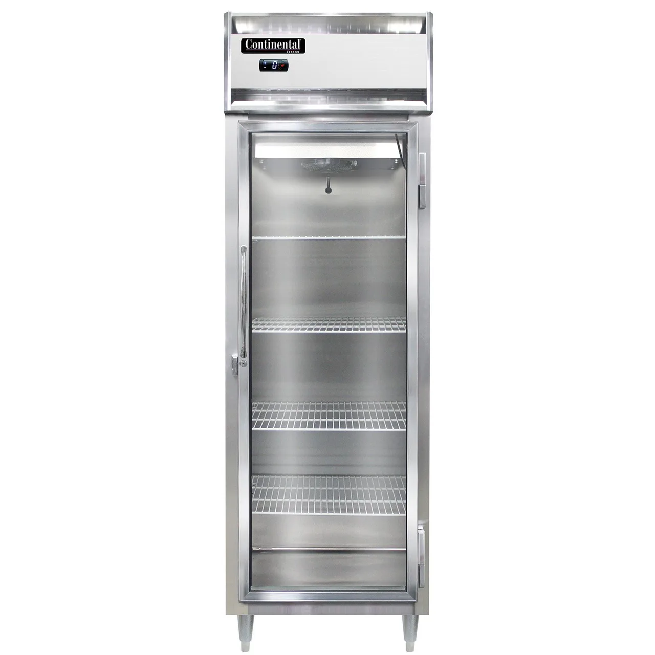 Continental Refrigerator D1FNSSGD 26" 1-Section Reach-In Freezer, Glass Door, Top Mounted, 21 cu. ft., Stainless Steel