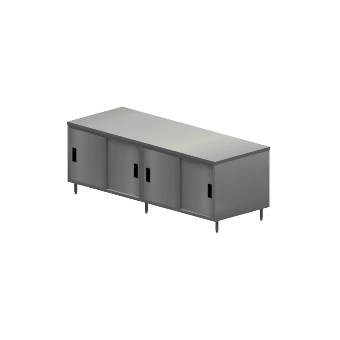 BK Resources CST-30120S2 Sliding Doors Chef Table with 8 Doors, 120"W x 30"D / Dual Access