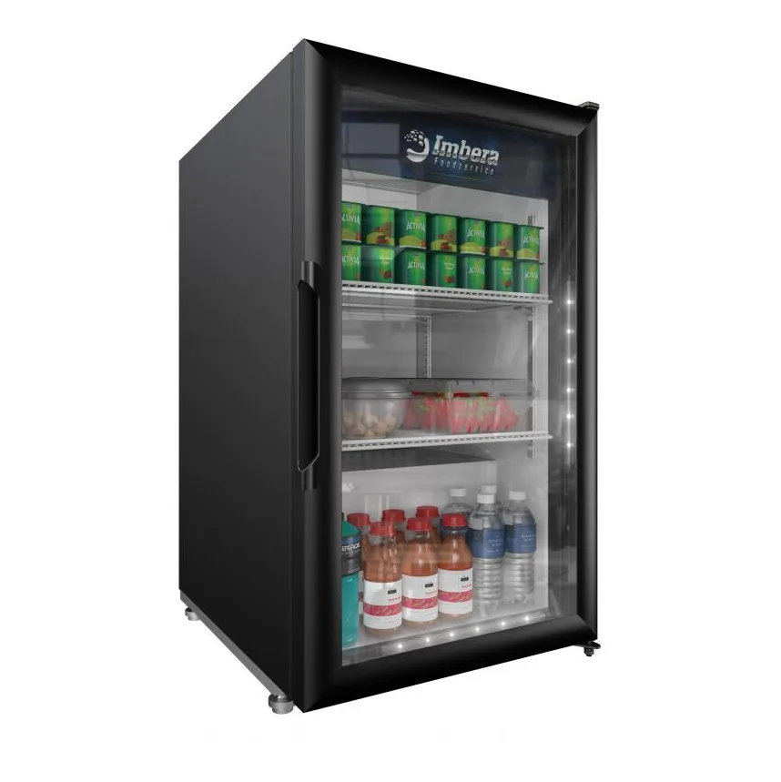 Omcan USA 41214 21" Glass Door Refrigerator, 5.1 cu ft, Black, 1/8 HP, ENERGY STAR®, Swing Door