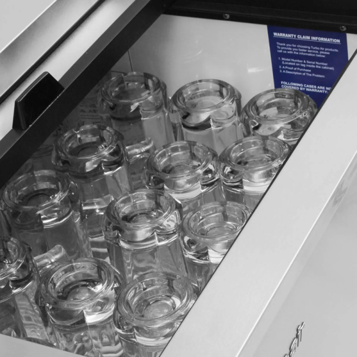 Turbo Air TBC-24SD-GF-N6 25" Stainless Glass Froster, 48 Mugs Capacity