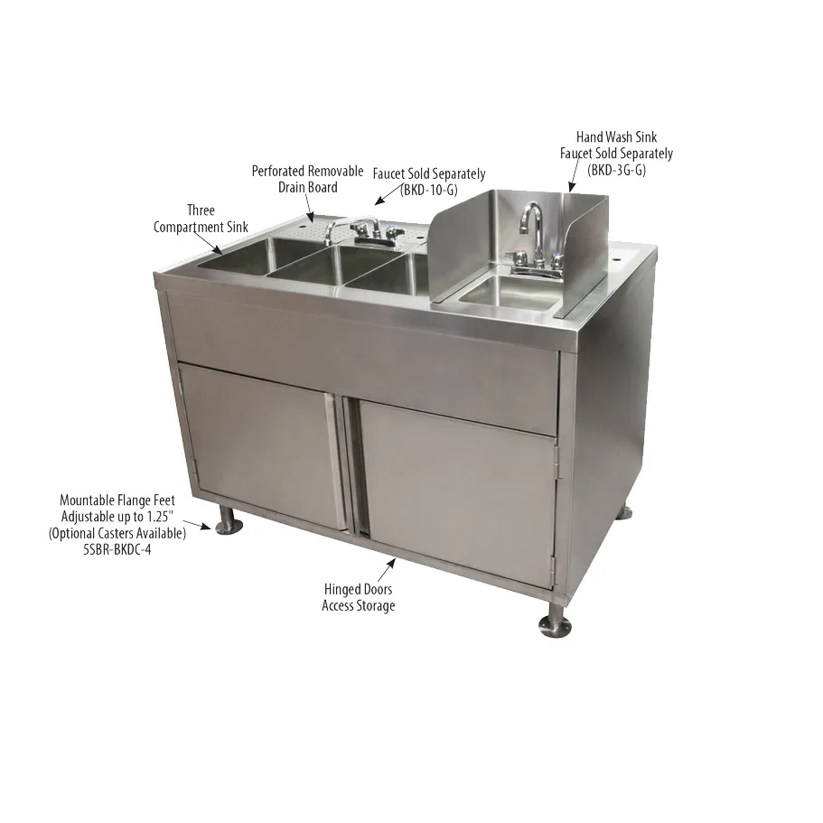 BK Resources FTWS-M-4829L All-In-One Food Truck Wash Station