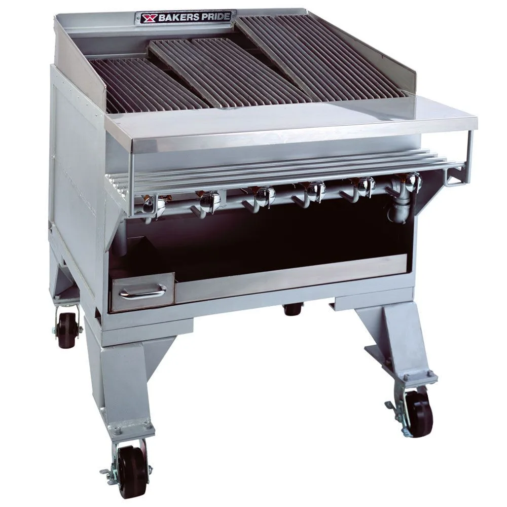 Bakers Pride CH-6 33" Floor Model Gas Radiant Charbroiler w/ (6) Burnes, 108.000 BTU