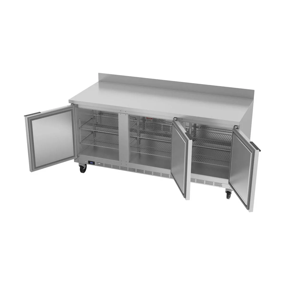 Beverage Air WTR72AHC-FIP 72" 3-Section Worktop Refrigerator w/ 3 Doors, 17.88 cu. ft.